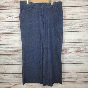 J Jill Womens Size 12 Petite 12P Dark Wash Wide Leg Jeans                   #120